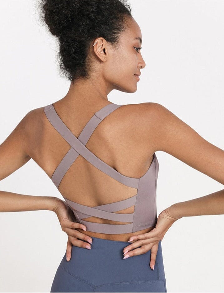Reversible Brocade Cross-Back Bra for Ultimate Comfort and Style