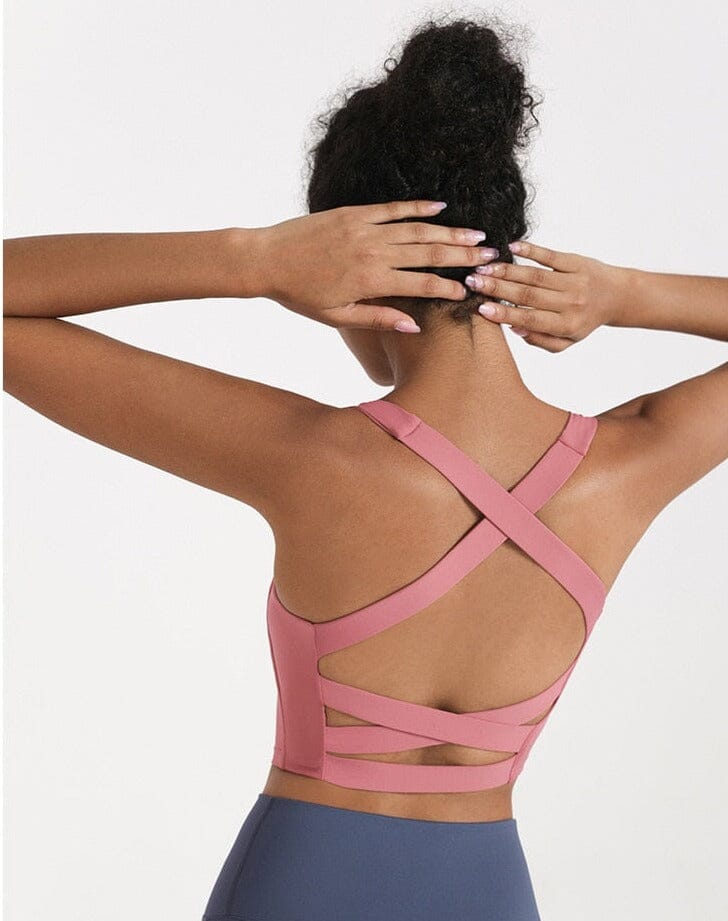 Double-sided Brocade Cross-back Bra