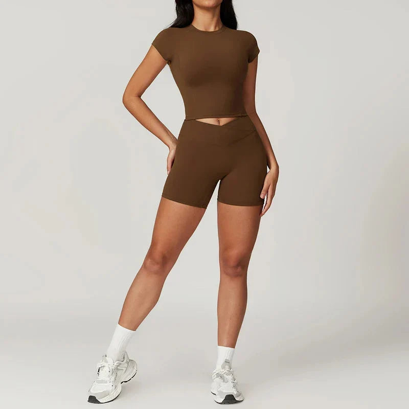 Empower Your Workout: Active Wanders Gym Set - Stylish Shorts & Top Combo