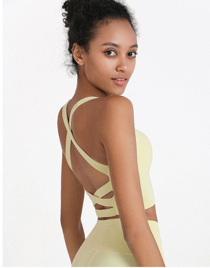 Reversible Brocade Cross-Back Bra for Ultimate Comfort and Style