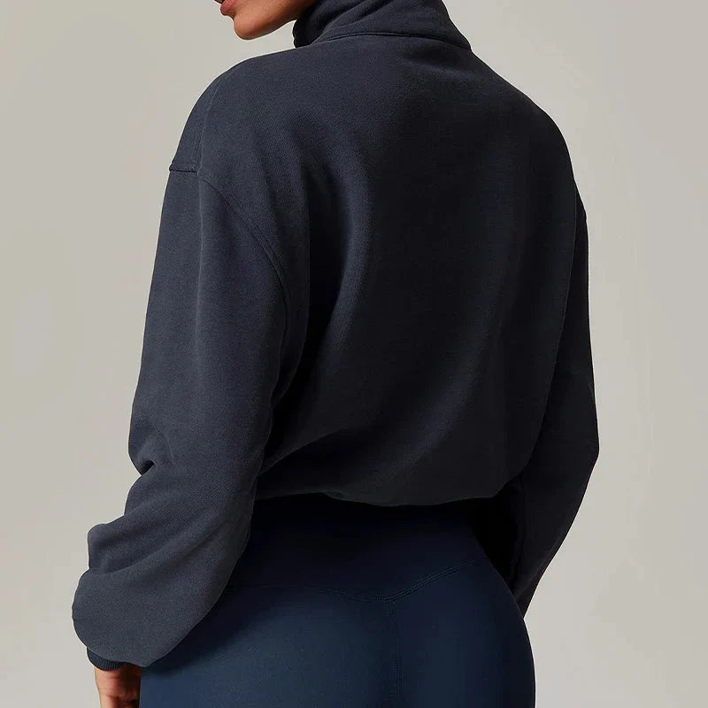 Elevate Your Style with the Chic High Collar Sweatshirt