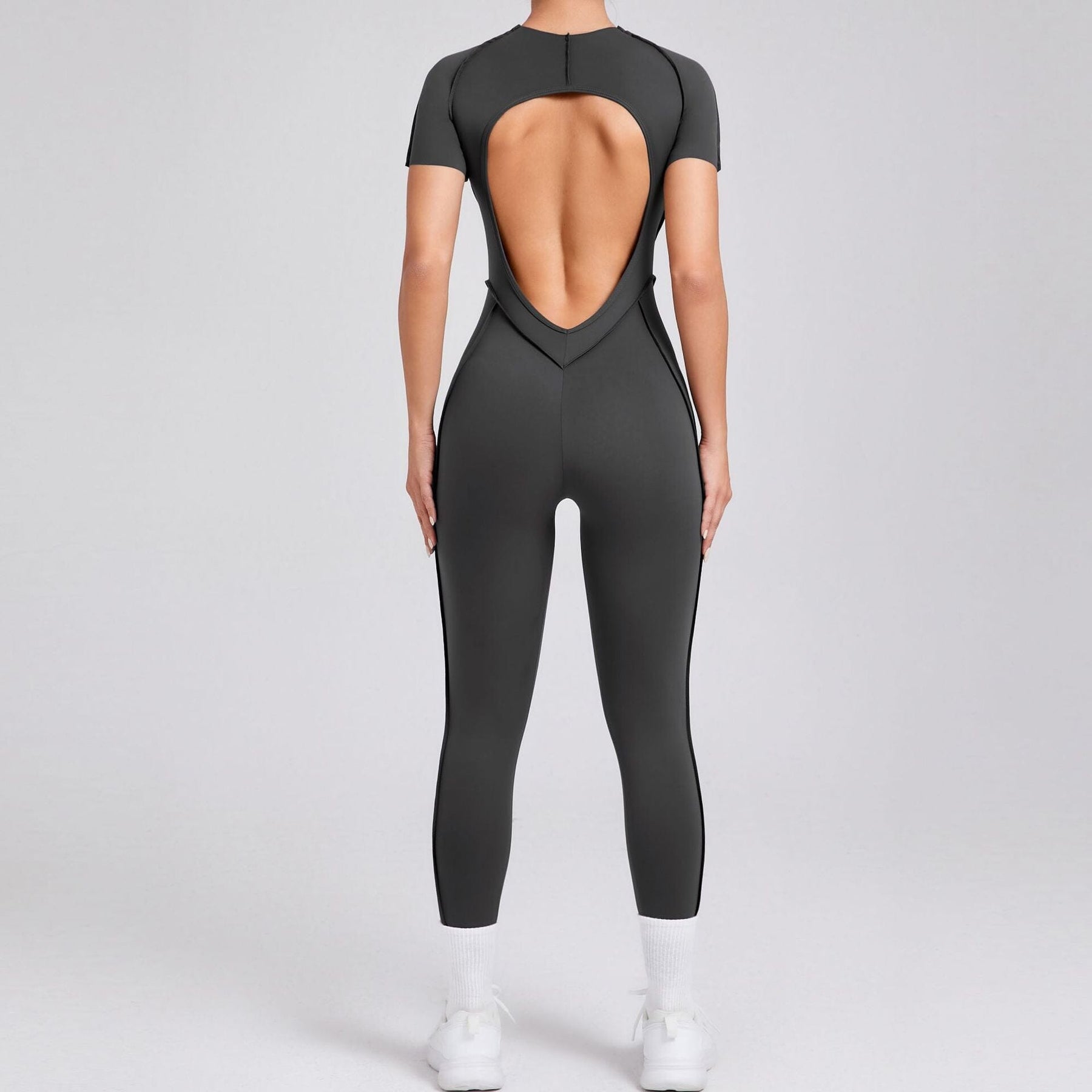 Charming Backless Jumpsuit with a Playful Twist
