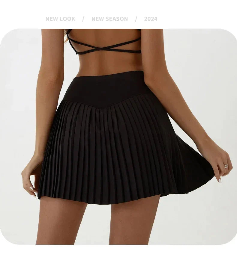 Charming Tennis Skirt with Convenient Pocket Shorts