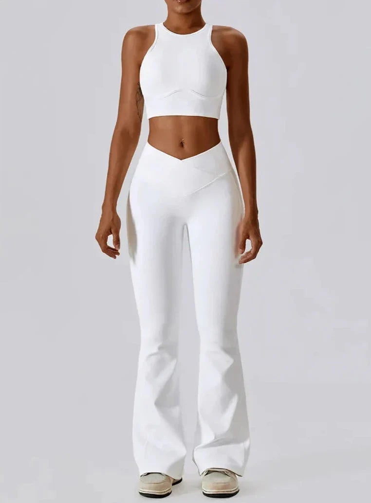 Harmony Racerback Flared Set - Leggings & Top Ensemble