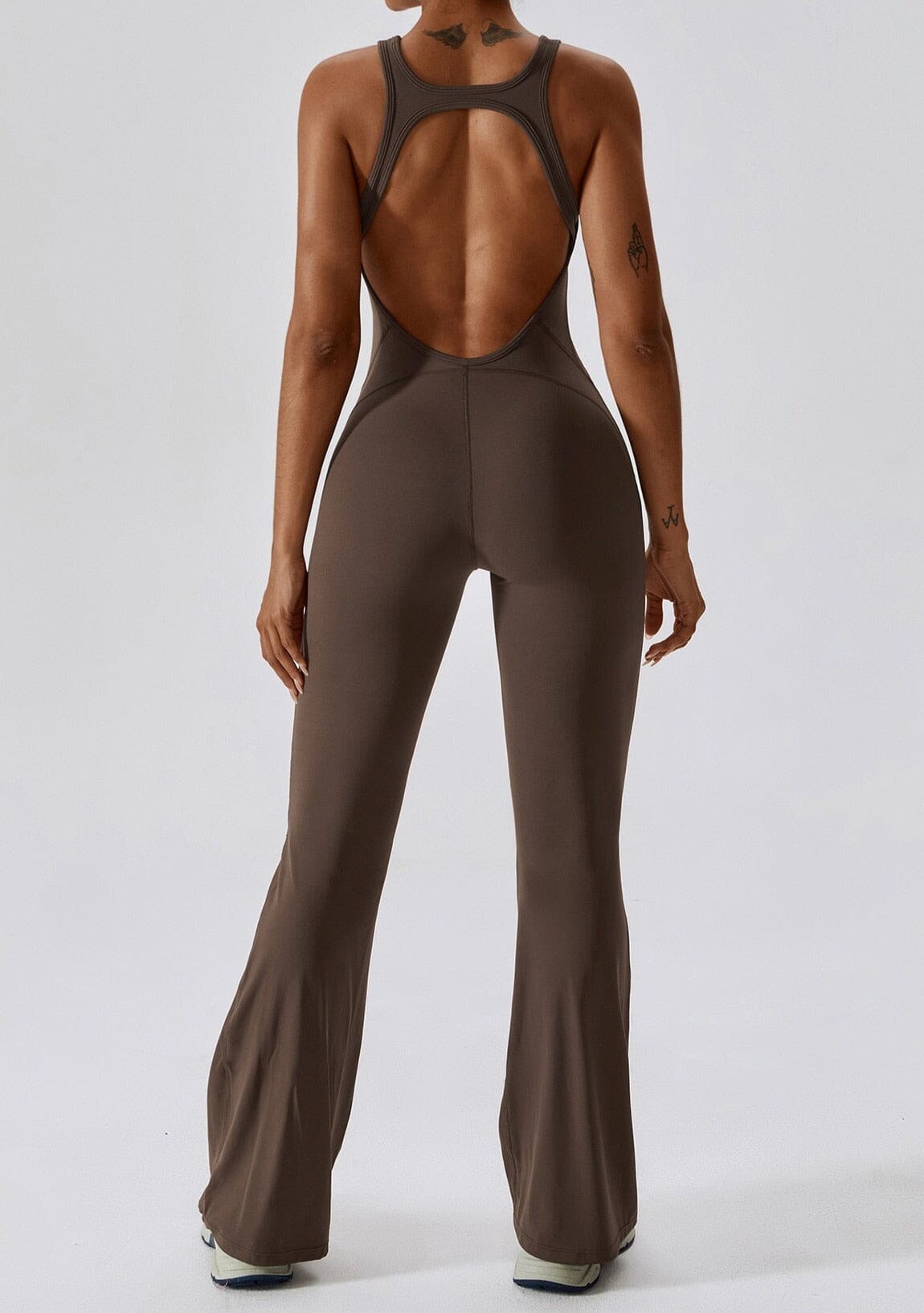 Chic Flared Backless Bodysuit for Effortless Style