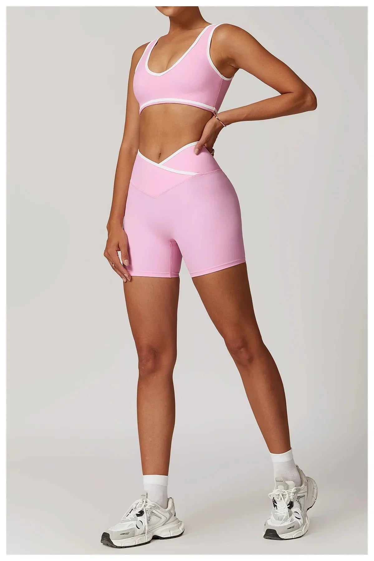 Elevate Your Workout: Myriad Step Up Gym Set with Stylish Shorts and Supportive Bra