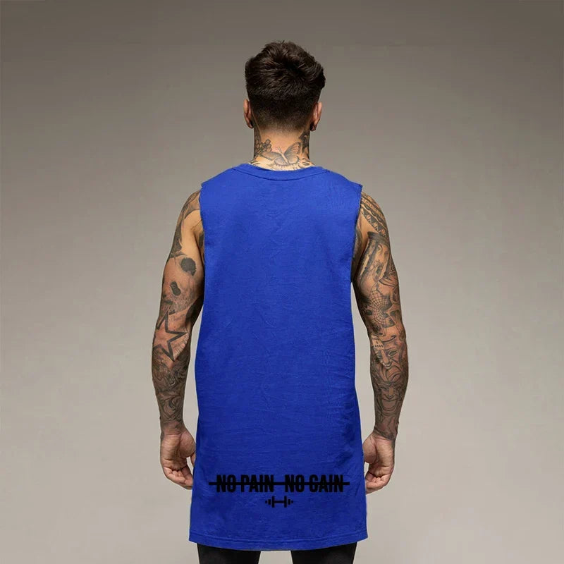 Blue Muscle Tank Top