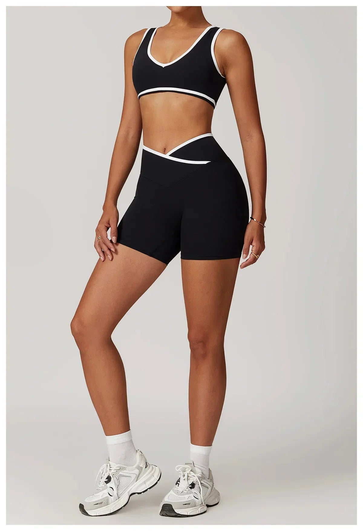 Elevate Your Workout: Myriad Step Up Gym Set with Stylish Shorts and Supportive Bra