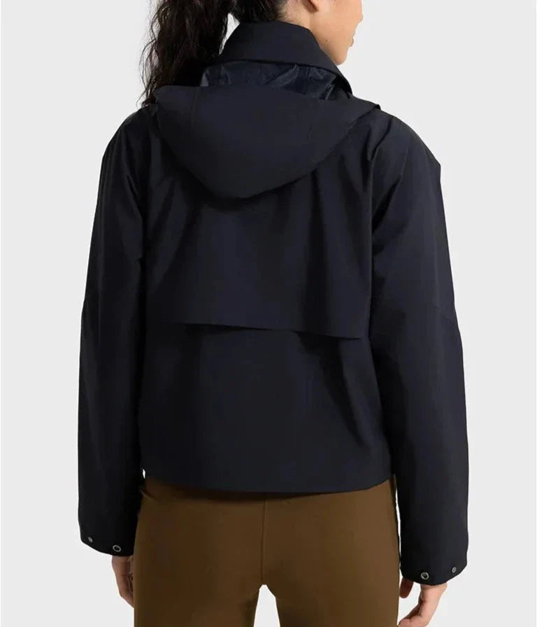 Versatile Windbreaker Jacket with Removable Hood