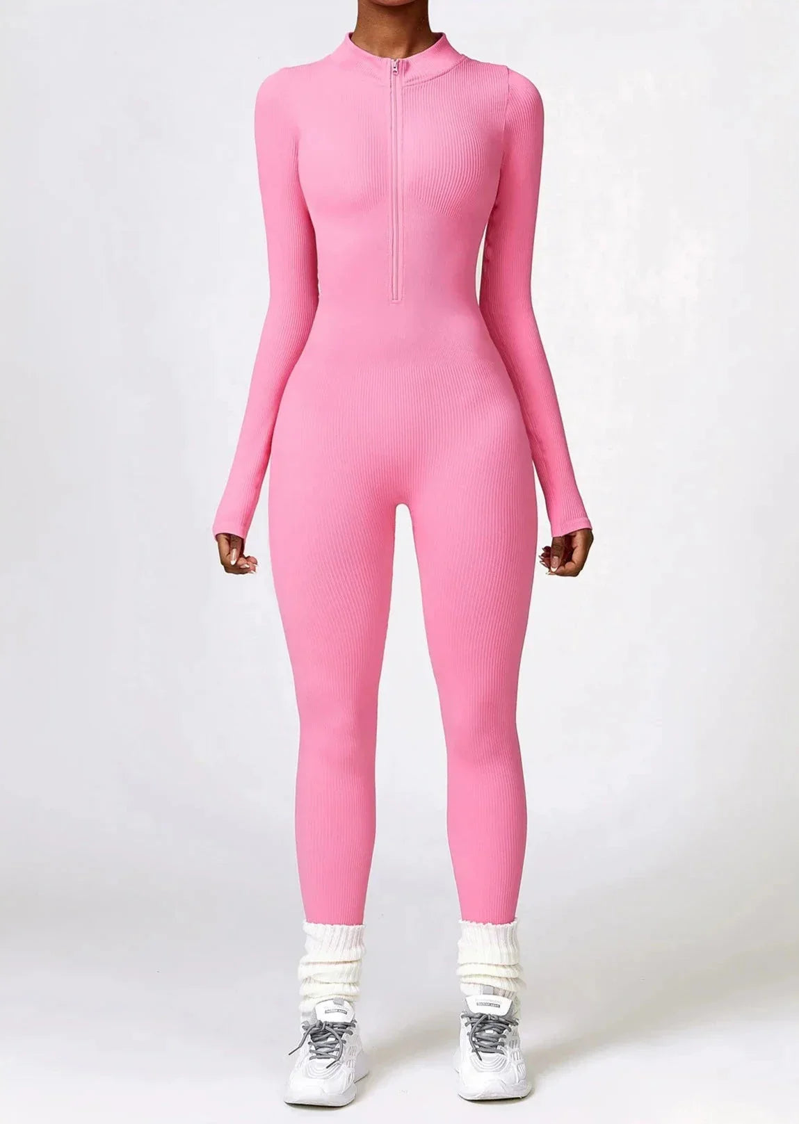 Serenity Blend Ribbed Zip-Up Jumpsuit