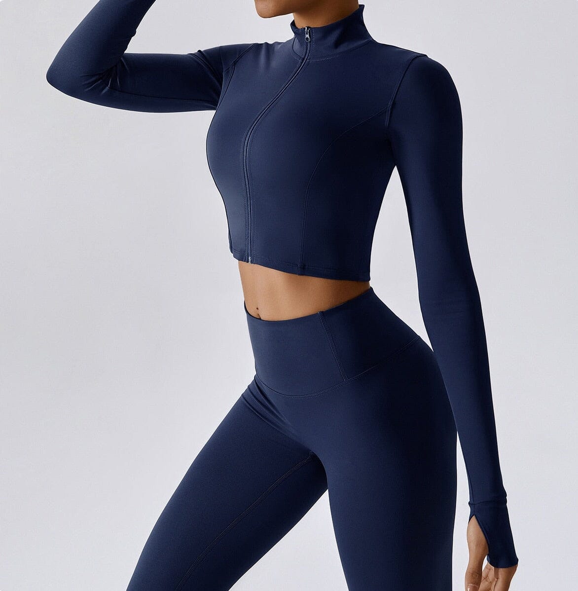 Elevate Your Workout: Power Scrunch Trio Set - Stylish Leggings, Chic Top & Cozy Jacket