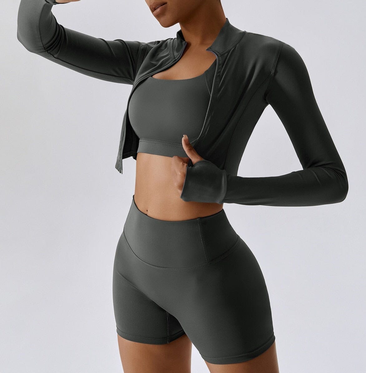 Ultimate Power Scrunch Set - Stylish Shorts, Chic Top & Trendy Jacket