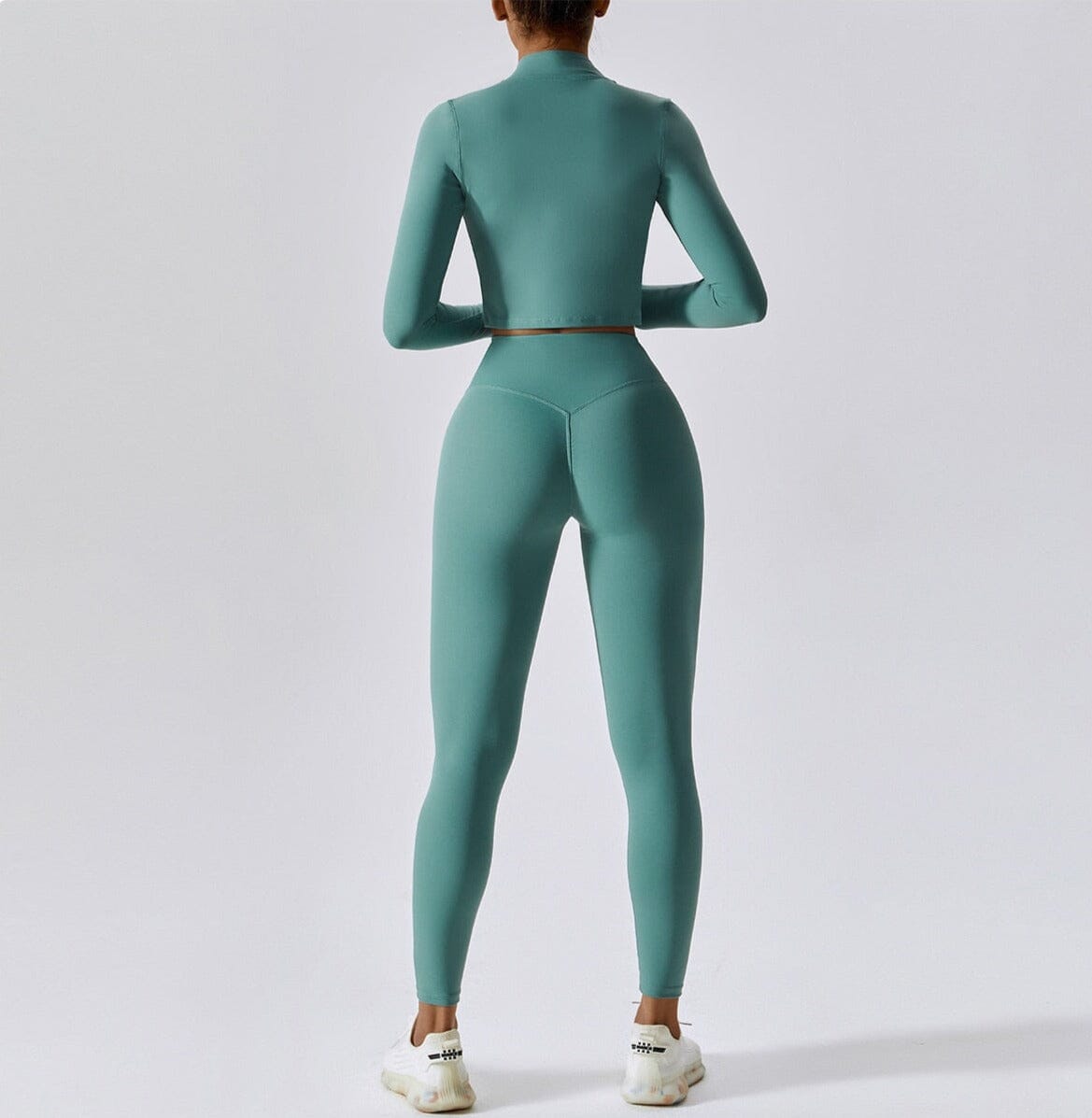 Elevate Your Workout: Power Scrunch Trio Set - Stylish Leggings, Chic Top & Cozy Jacket