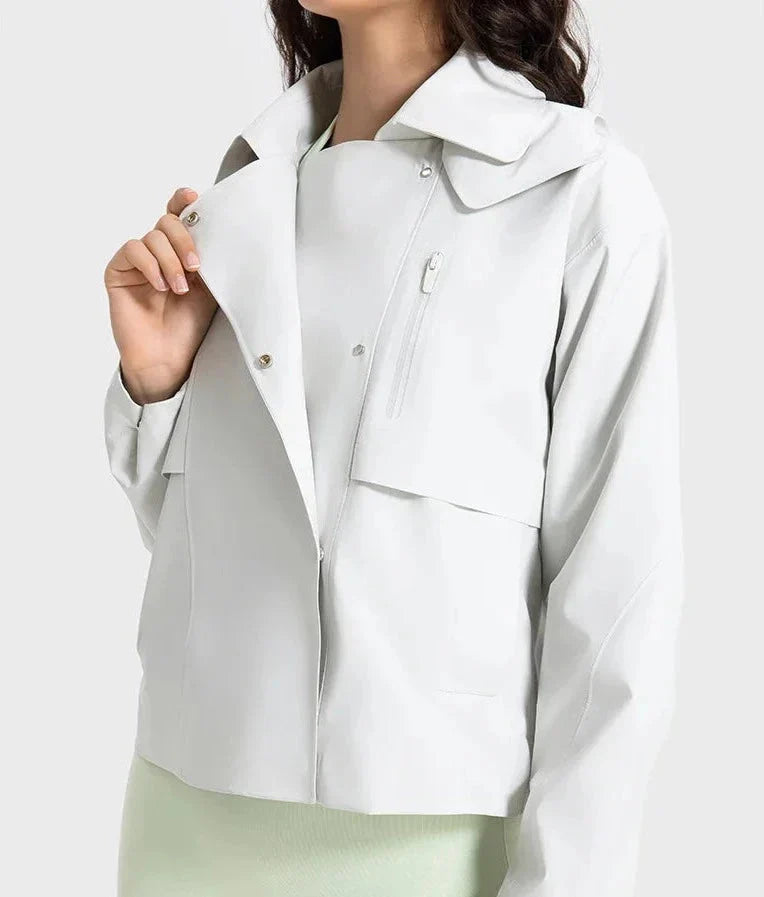 Versatile Windbreaker Jacket with Removable Hood