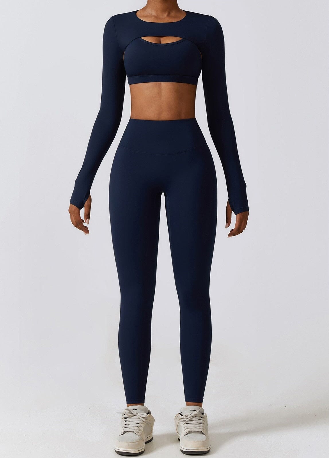 Stylish Three-Piece Overall Set - Leggings & Coordinating Top