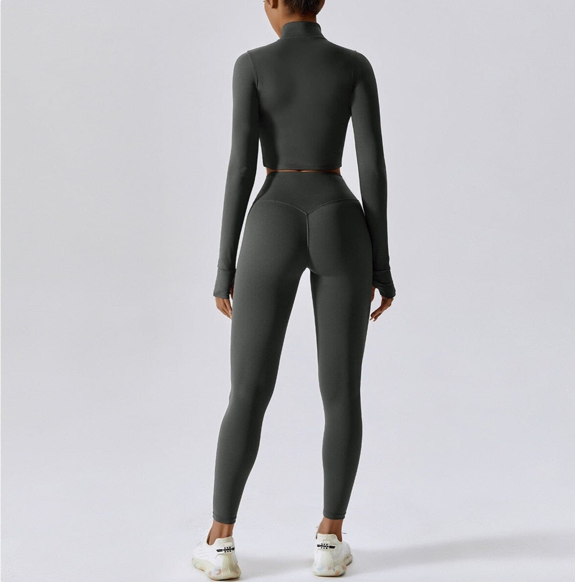 Elevate Your Workout: Power Scrunch Trio Set - Stylish Leggings, Chic Top & Cozy Jacket