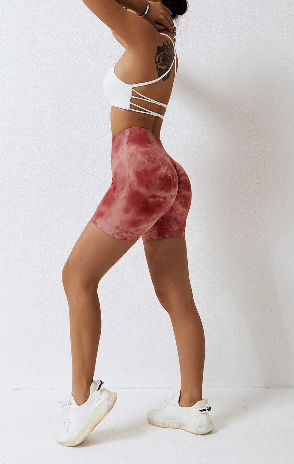 Vibrant Splash-Dyed Seamless Active Shorts