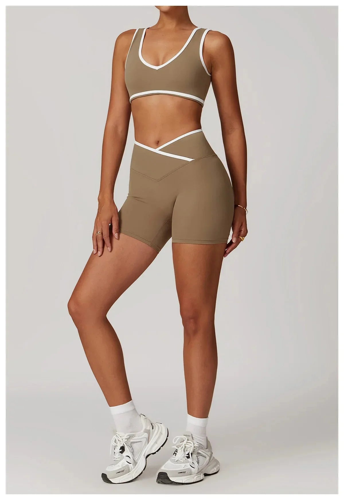 Elevate Your Workout: Myriad Step Up Gym Set with Stylish Shorts and Supportive Bra
