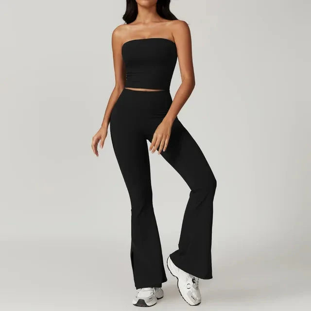 Elevate Your Workout: Flared Performance Leggings & Top Set