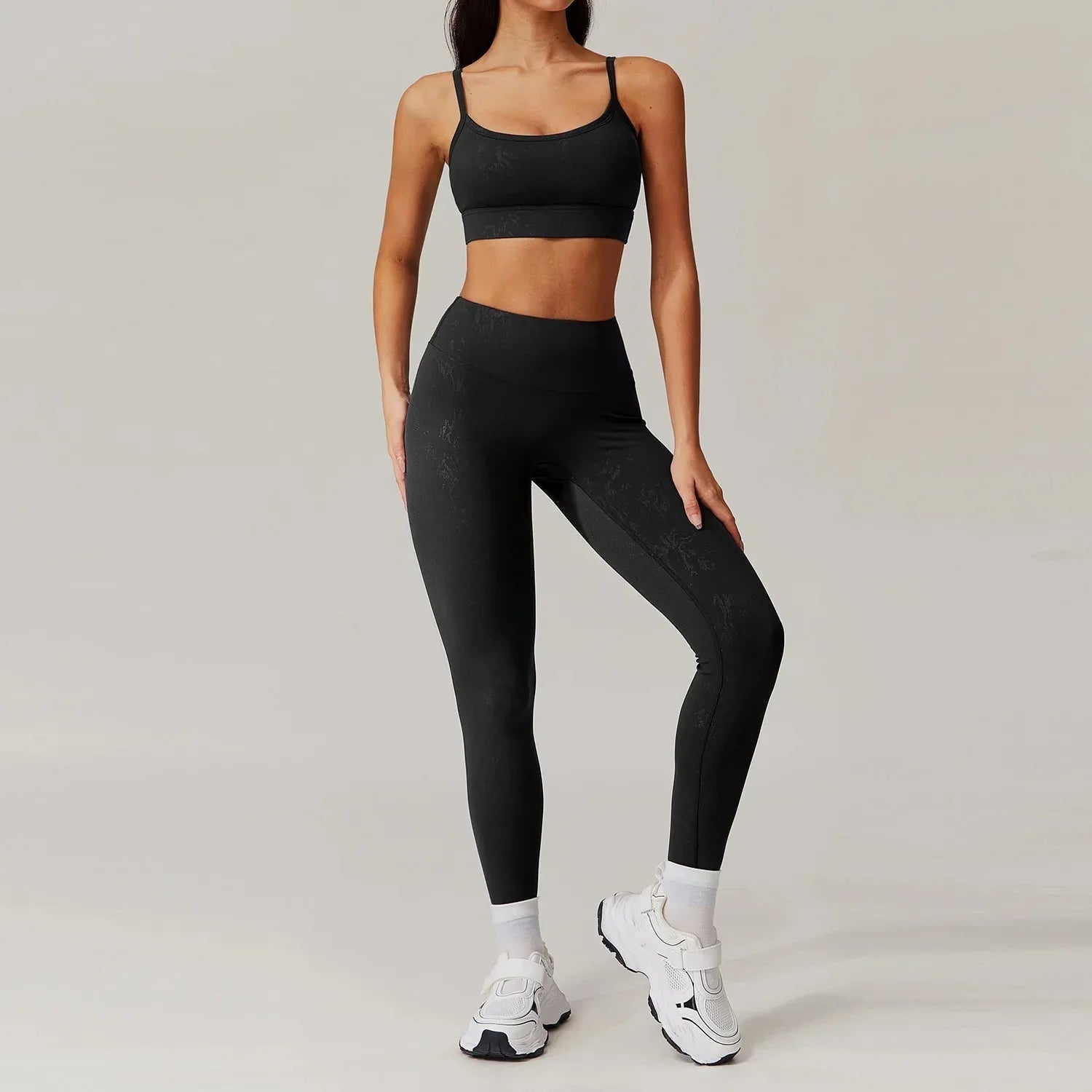 Elevate Your Workout: Synchronized Performance Leggings & Bra Set