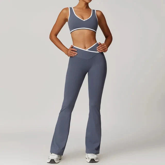Elevate Your Workout: Myriad Gym Set with Stylish Leggings and Supportive Bra