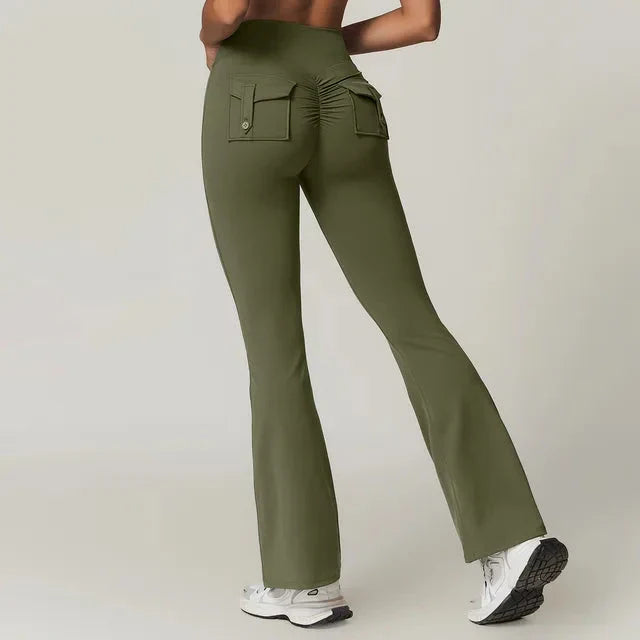 Stylish League Flared Pocket Leggings for Ultimate Comfort and Versatility