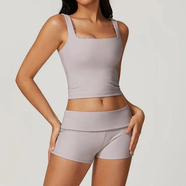 Ultimate Performance Athletic Gym Set - Stylish Shorts & Sleek Vest