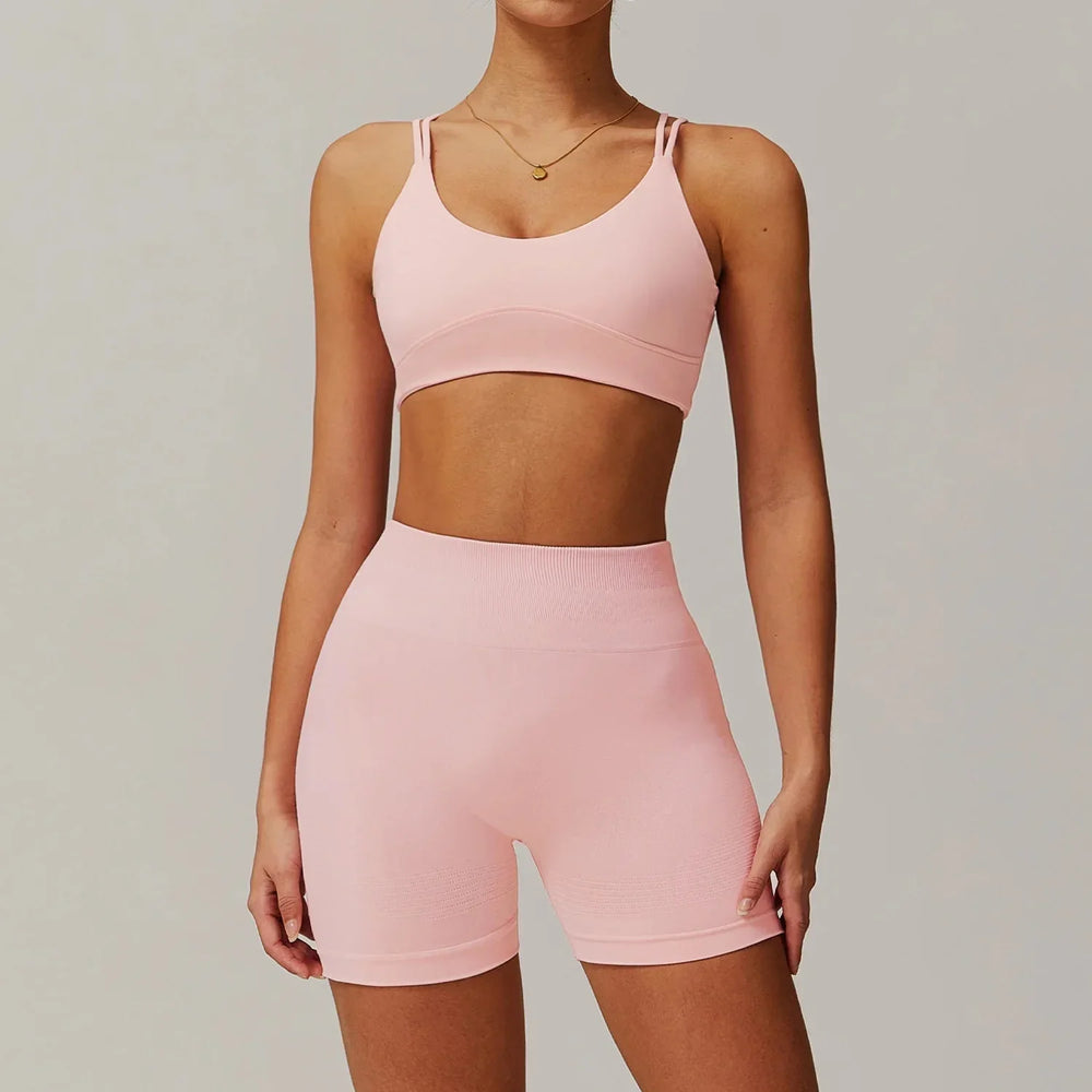 Personalized Engraved Fitness Ensemble - Stylish Shorts & Top Set