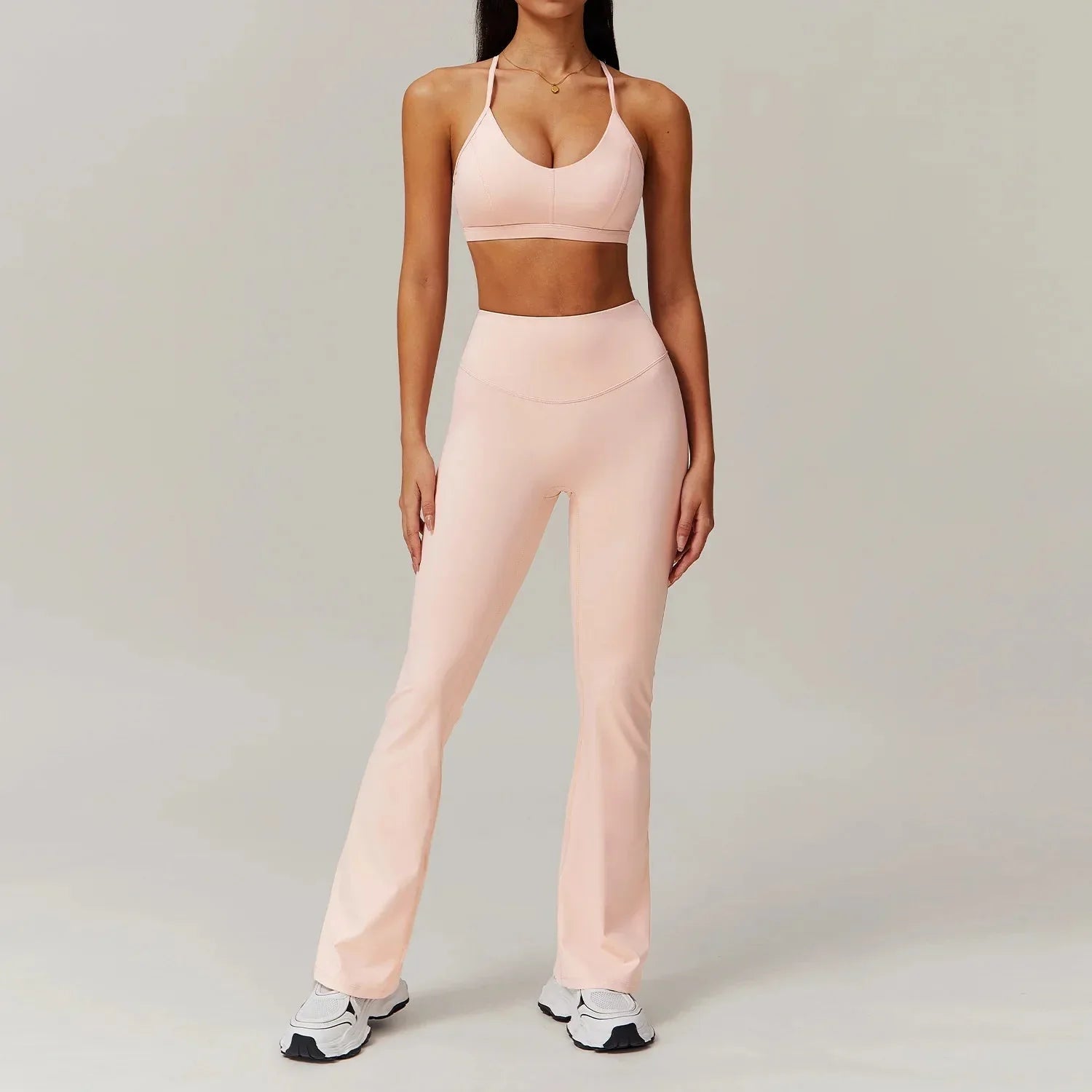 Elevate Your Workout: Stylish Flared Gym Set with Leggings and Top