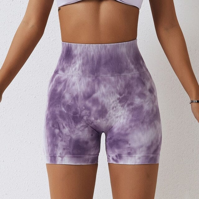 Vibrant Splash-Dyed Seamless Active Shorts