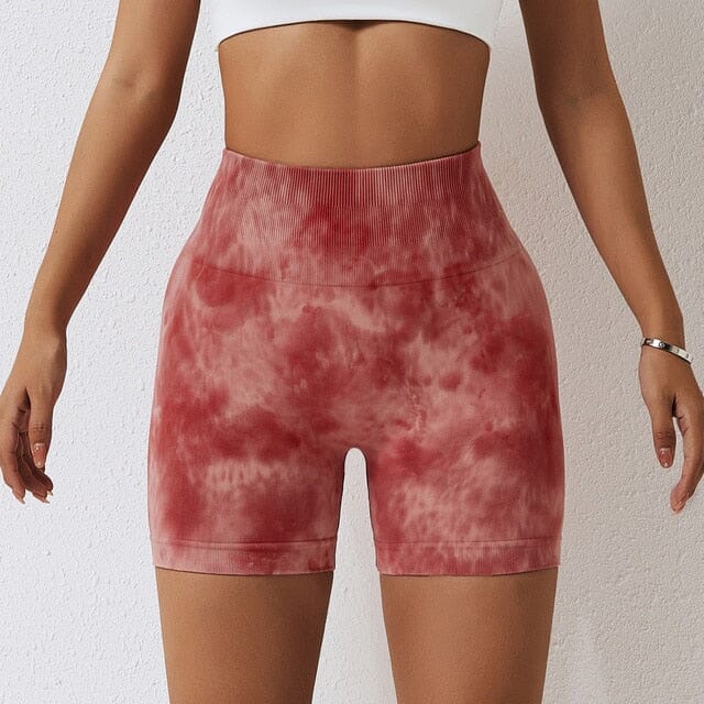 Vibrant Splash-Dyed Seamless Active Shorts