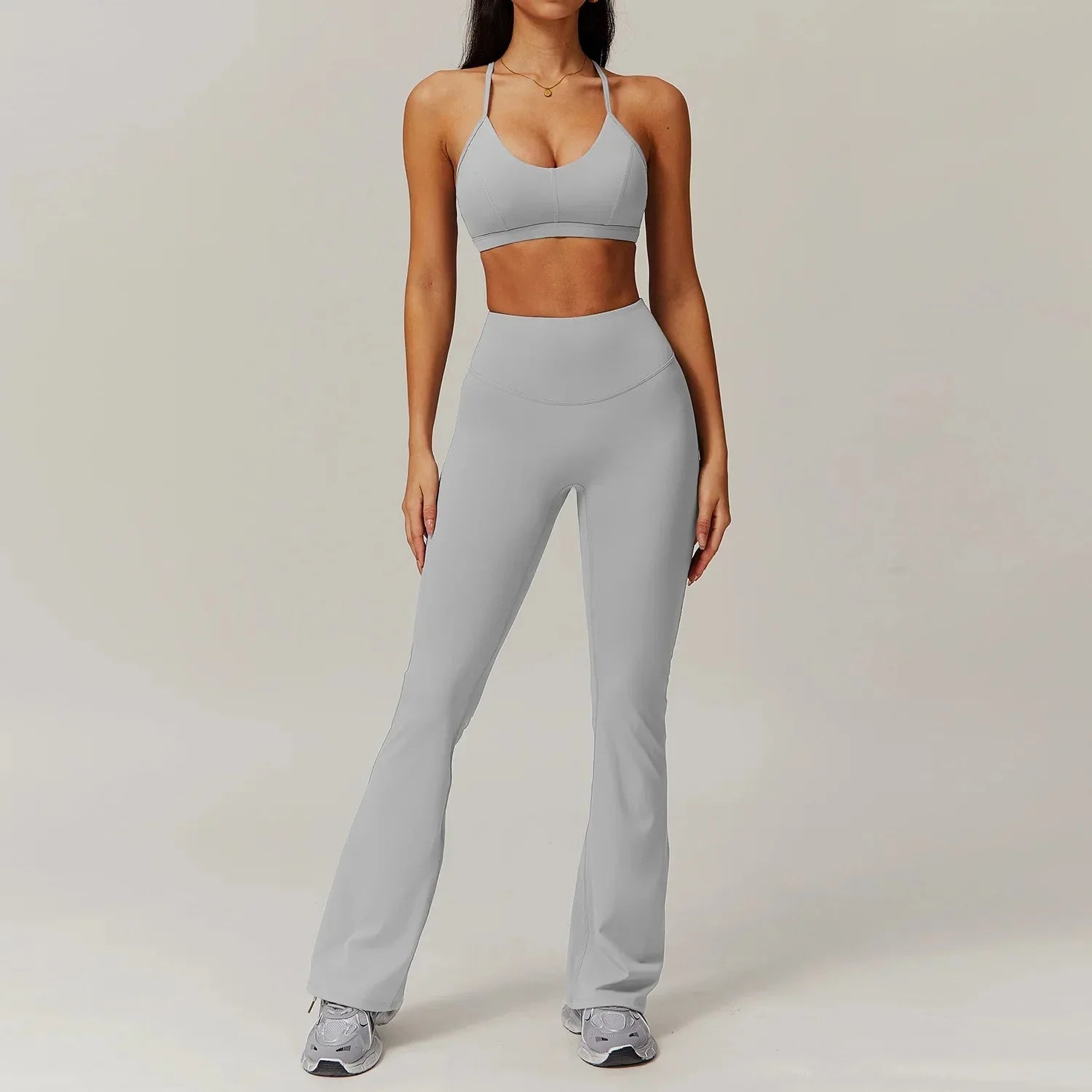 Elevate Your Workout: Stylish Flared Gym Set with Leggings and Top