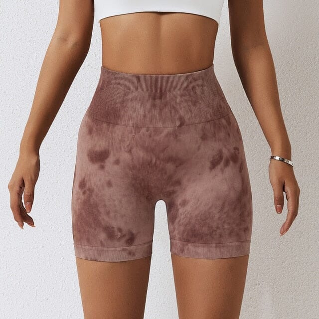 Vibrant Splash-Dyed Seamless Active Shorts