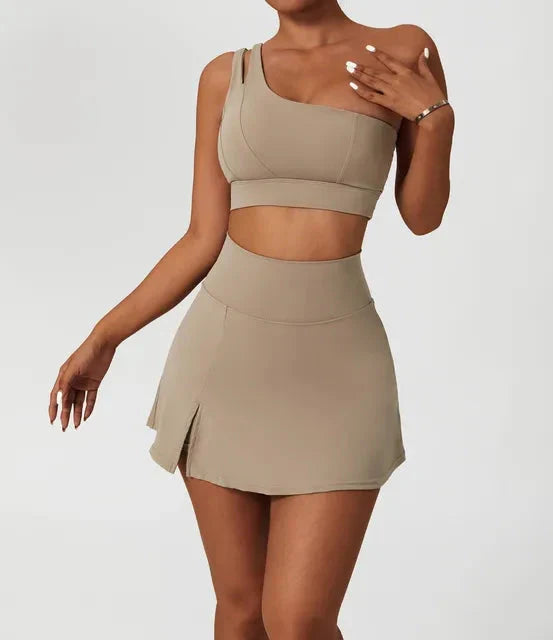 Dynamic Performance Sports Set - Stylish Skirt & Top Combo
